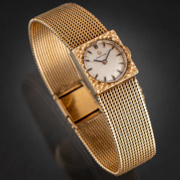 Certina, Reloj de Dama Vintage en oro amarillo de 18 kt. 