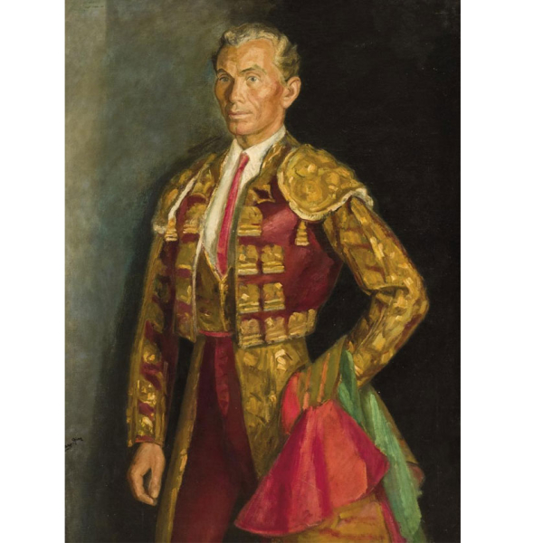 Daniel V&aacute;zquez D&iacute;az. "El torero (Domingo Ortega) (1942)". &Oacute;leo sobre lienzo.  Firmado 