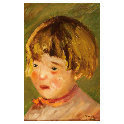 Joaquim Mir Trinxet (Barcelona, 1873-1940) Cap de nena. Óleo sobre tela.