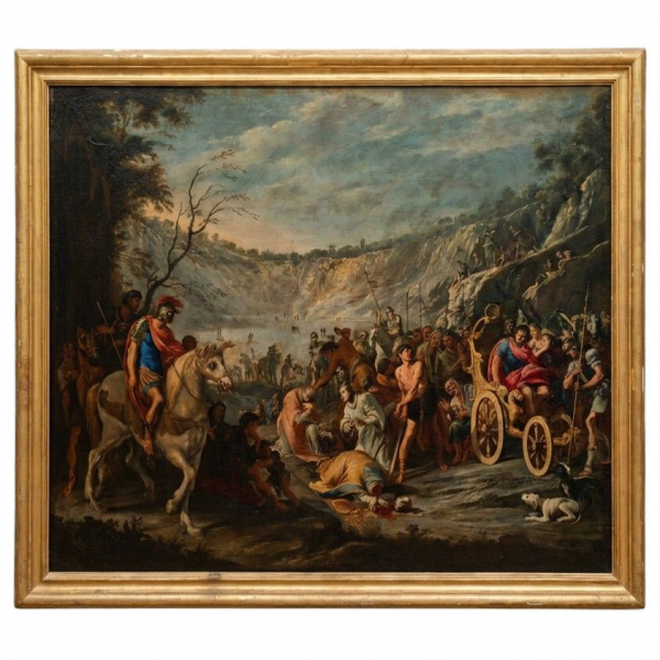 DOMENICO GARGIULO, llamado MICCO SPADARO (Nápoles, 1609 – 1675) "Decapitación de San Jenaro en la Solfatara". 