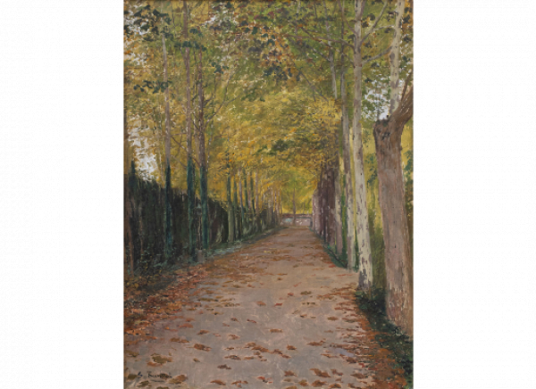 SANTIAGO RUSIÑOL Y PRATS (Barcelona, 1861-Aranjuez, Madrid, 1931)  Tardor, 1887.   Óleo sobre lienzo. 