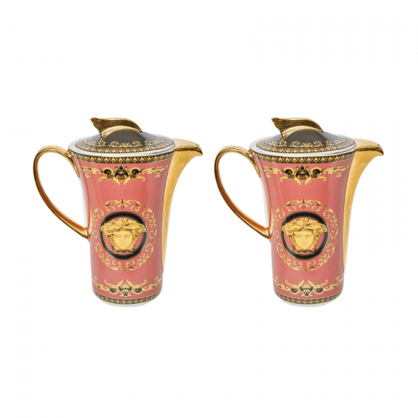 VERSACE. Juego de tetera y cafetera con tapa modelo «Medusa» en porcelana de Rosenthal (Alemania, 1879).