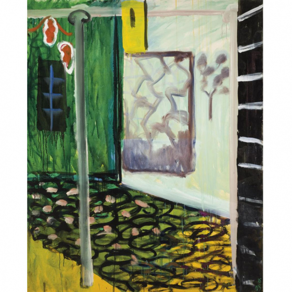 Navarro Baldeweg. "Desde la casa (1985)". Óleo sobre lienzo. Firmado y fechado (85)  