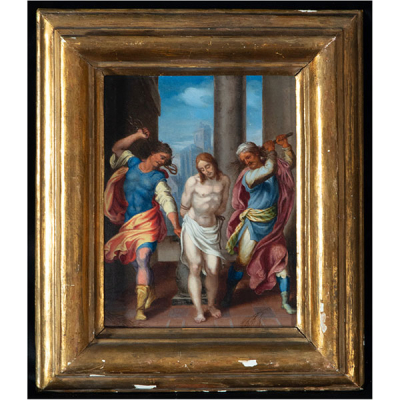 La flagelación de Cristo, atribuído al &quot;Caballero de Arpino&quot; Giuseppe Cesari, escuela italiana de finales del siglo XVI - principios del siglo XVII.