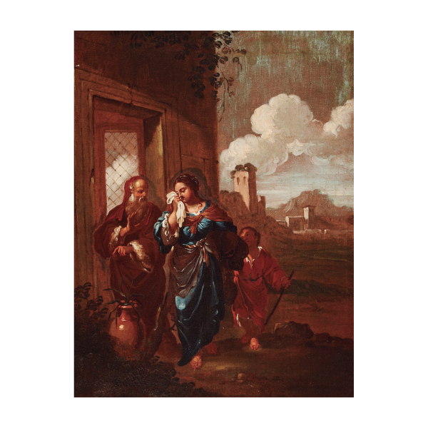 Dirck Theodor Helmbreker (Haarlem, 1633-Roma, 1696) La expulsión de Agar. Óleo sobre tela.