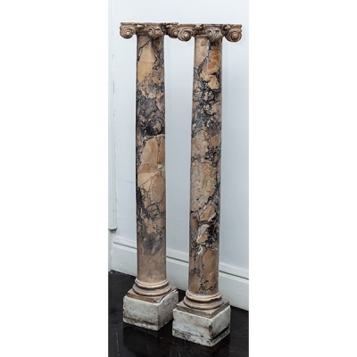 Pareja de columnas italianas de mármol S.XIX