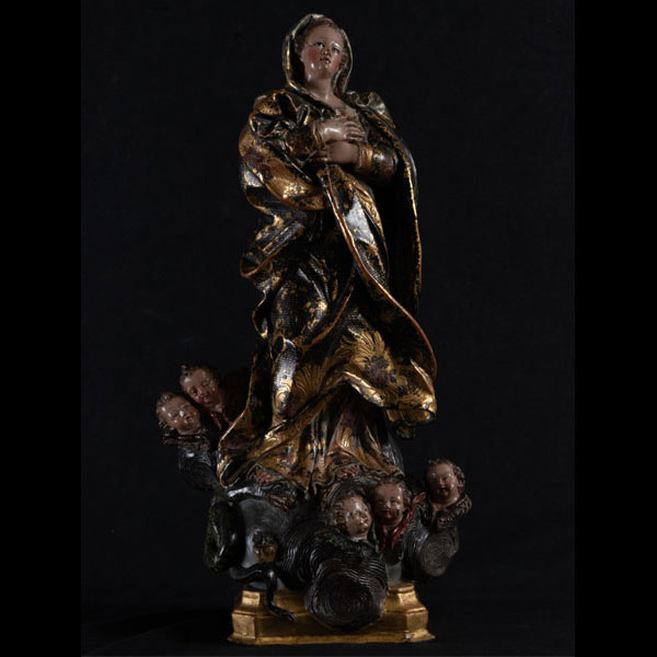 &quot;LA INMACULADA DE LOS OJOS AZULES&quot;, LUISA ROLDÁN (Sevilla, 1652 - Madrid, 1706) Escultura de la escuela sevillana de finales del siglo XVII