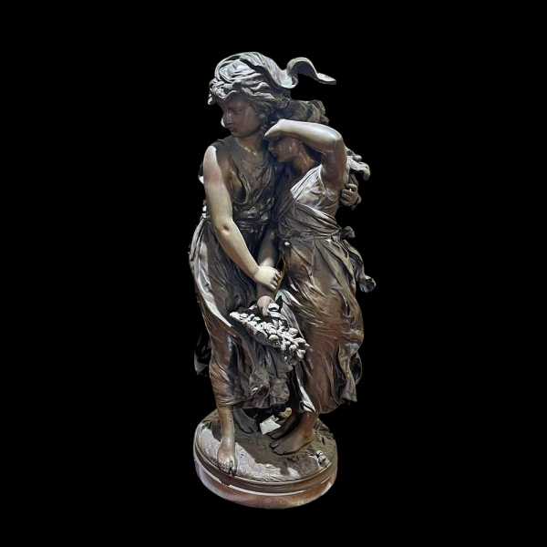 AUGUSTE MOREAU ( 1834-1917 ) "Muchachas en una cesta de flores". 