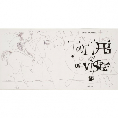 Salvador Dal&iacute;. "Tout Dal&iacute; en un Visage - Pour Teresa et Marc Lacroix (1976)". Dibujo a tinta sobre papel. Firmado y fechado (1976)