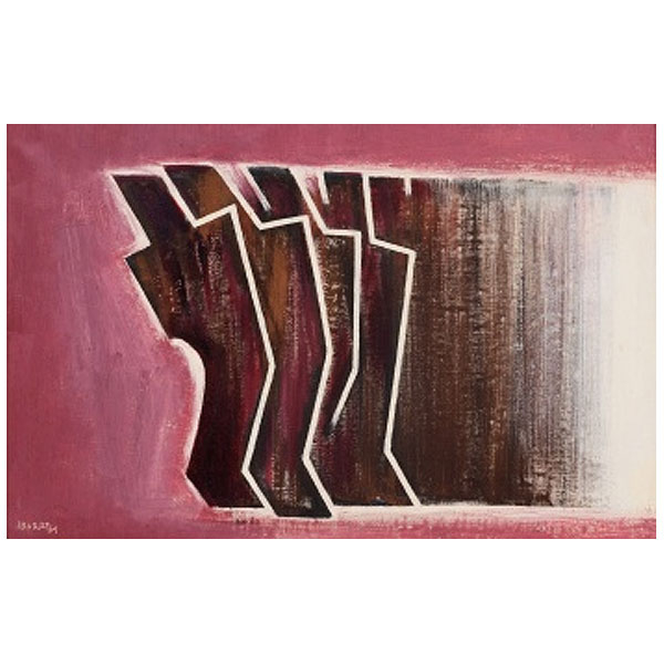 AGUSTÍN IBARROLA   (Basauri, Vizcaya 1930 - Usánsolo, Vizcaya 2023)  "Figuras "  Firmado: Ibarrola  Óleo / Lienzo  