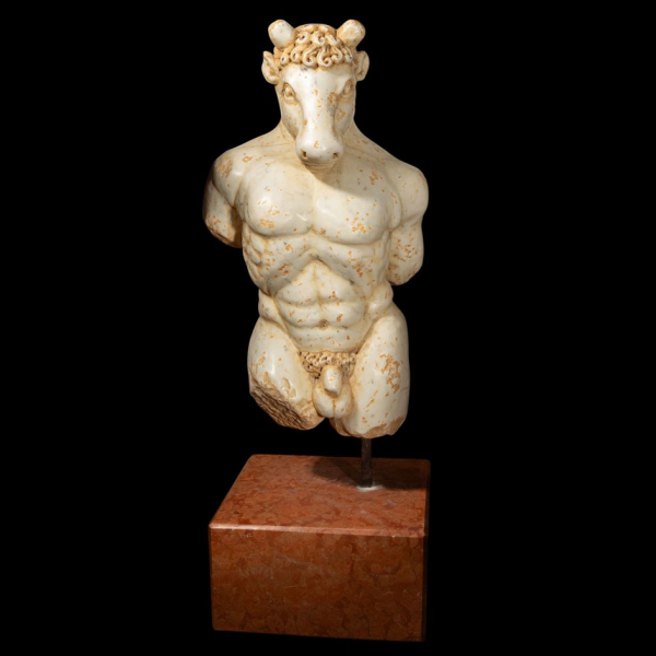 Fauno. Escultura de mármol, Italia siglo XVII. 