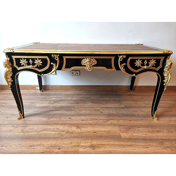 Importante Escritorio Regency Plano Lacado Negro XII.