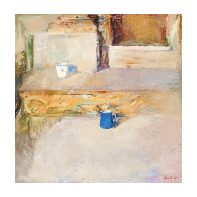 Gloria Muñoz (Barcelona, 1949) Espai sacre amb blau. Óleo sobre tela. Firmado.