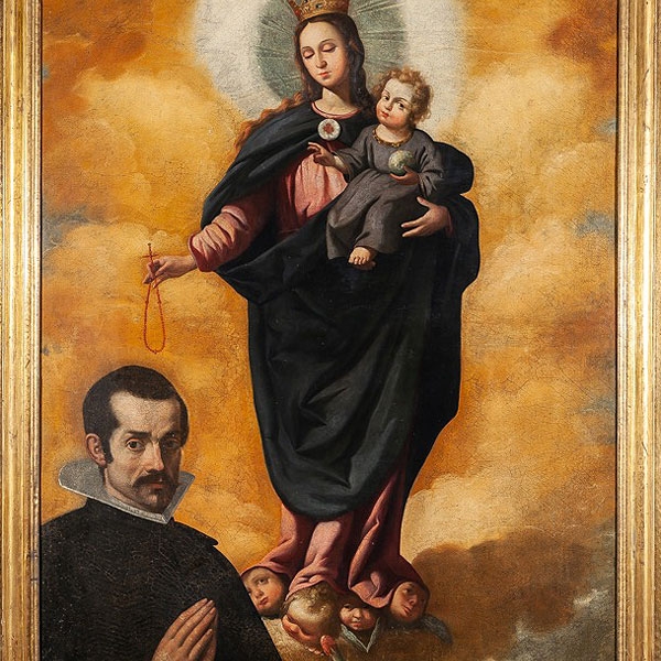 Atribuido a Ignacio de Ríes &quot;Virgen del Rosario con donante&quot;