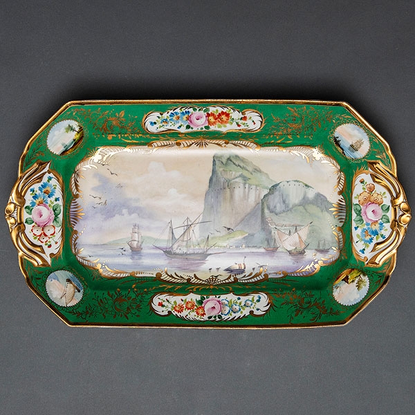 Fuente en porcelana francesa de Limoges Albert Pillivuyt, Siglo XIX