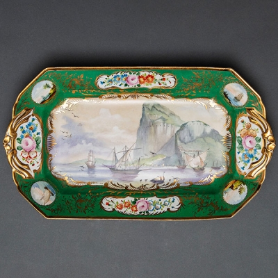 Fuente en porcelana francesa de Limoges Albert Pillivuyt, Siglo XIX
