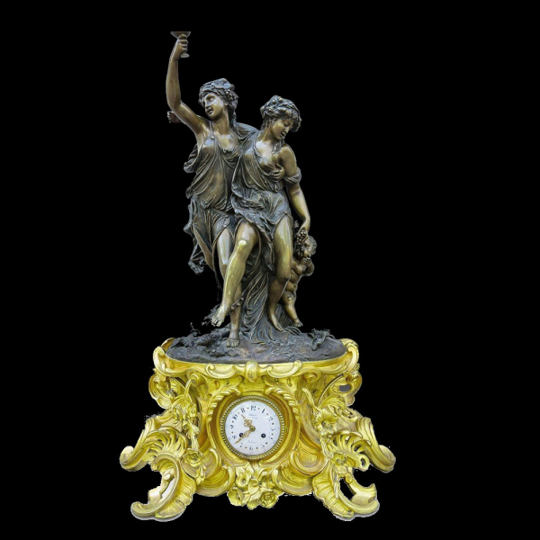Monumental Gran Reloj Péndulo Clodion, Francia siglo XIX. 