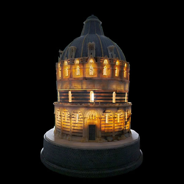 Escultura de mármol del baptisterio de Pisa - Gran Tour por Giuseppe Andreon.