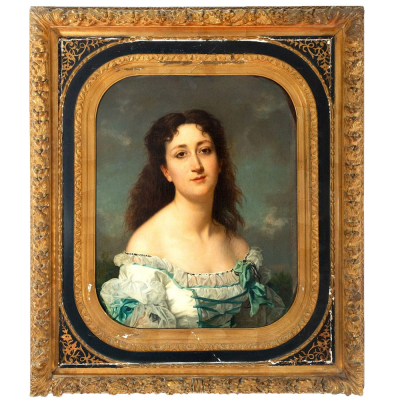 &quot;Elizabeth de Bavaria&quot; de Franz Xaver Winterhalter (1805-1873), restos de firma, fechado en 1873. 