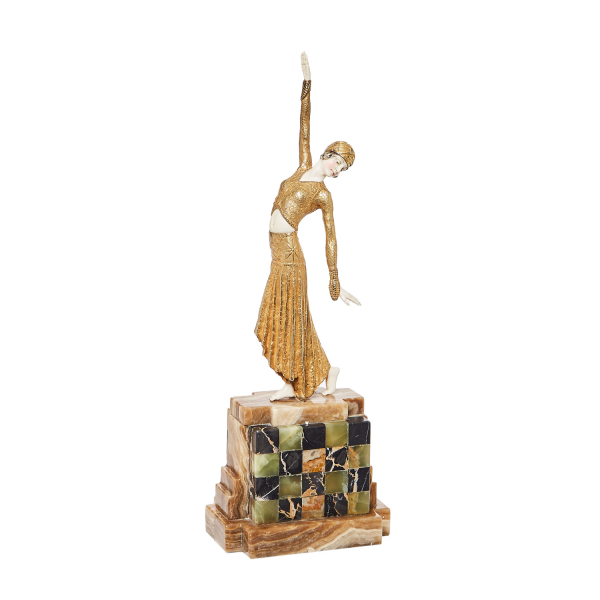 Escuela europea, fles. del s.XX. Bailarina. Escultura criselefantina estilo Art Deco