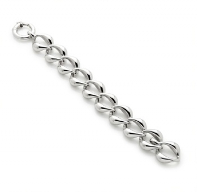 Pulsera de eslabones grandes en plata.