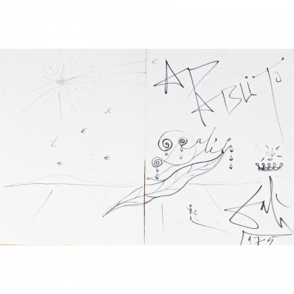 Salvador Dalí (Figueres, Girona, 1904-1989)  Composición con estrella.  Dibujo. Firmado y fechado en 1975.