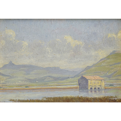 &quot;Paisaje de Treto&quot;.  ENRIQUE NIETO ULIBARRI (Bilbao, 1890-1963). 