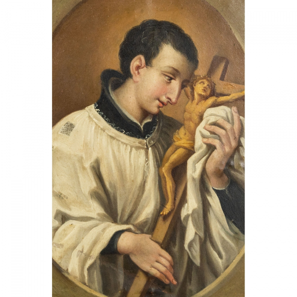 Francisco Bayeu Subías (Zaragoza, 1734- Madrid, 1795)  San Luis Gonzaga, c.1758.  Óleo sobre cobre.