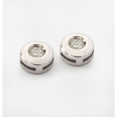 Pendientes chatón en oro blanco con 2 diamantes talla brillante  con un peso total de 0,12 cts. aprox.