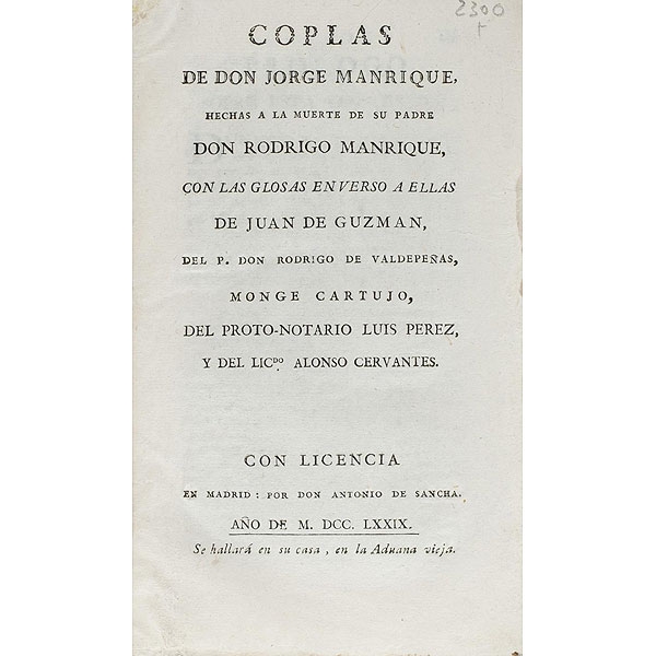 Coplas de Don Jorge Manrique 1779