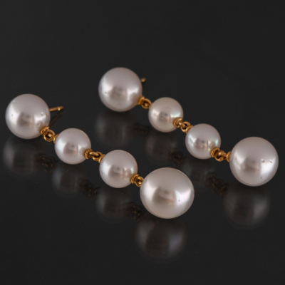 Pendientes largos de perlas cultivadas 