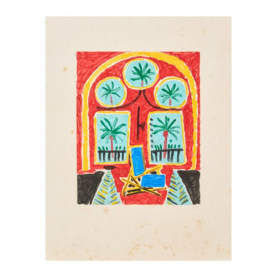 Pablo Ruíz Picasso (Málaga, 1881-Mougins, Francia, 1973)  Le fenetre de l’atelier a la Californie.  Grabado al aguatinta sobre papel. Firmado parcialmente ilegible y numerado 112/300 a lápiz rojo.