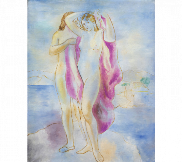 PERE PRUNA OCERANS (Barcelona, 1904 - 1977).  Les Baigneuses, 1929.   &Oacute;leo sobre lienzo.
