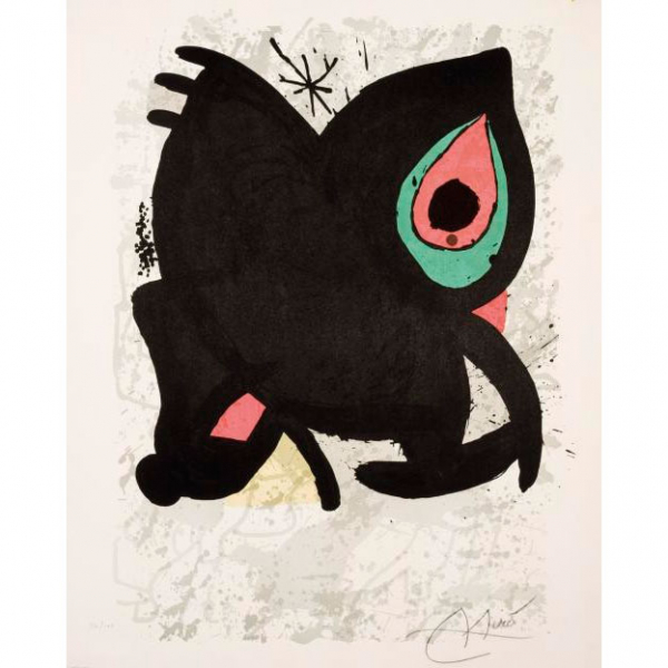 Joan Miró. "Grand Palais (1974)". Litografía sobre papel vitela de Arches. Numerada (36/100)