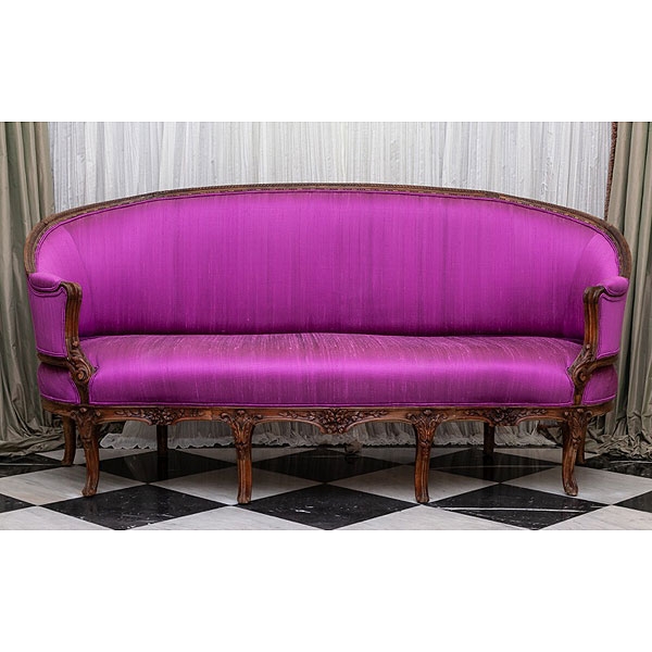 Sofá "Corbeille" francés de nogal