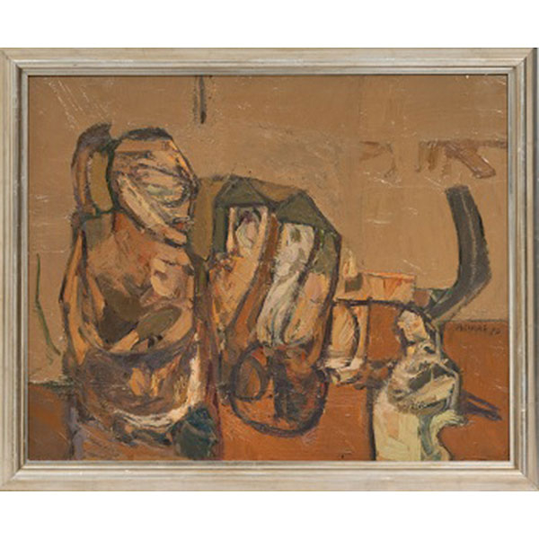 XABIER AGIRRE UNAMUNO   (Bergara, Guipúzcoa, 1955)  "Bodegón "  Firmado: Agirre 80  Óleo / Lienzo 