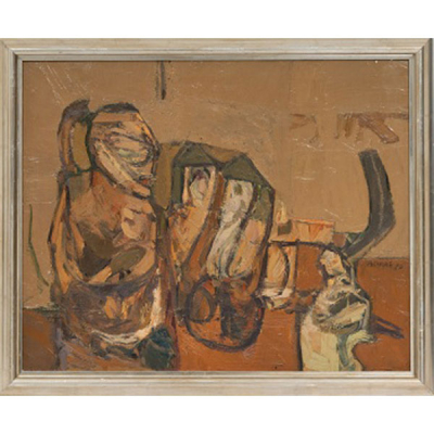 XABIER AGIRRE UNAMUNO   (Bergara, Guipúzcoa, 1955)  &quot;Bodegón &quot;  Firmado: Agirre 80  Óleo / Lienzo 