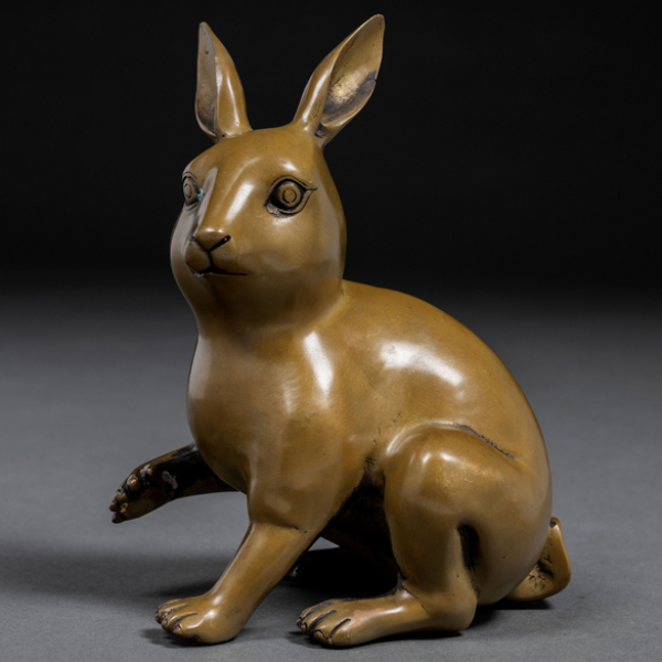 "Liebre" Figura realizada en bronce. Siglo XX