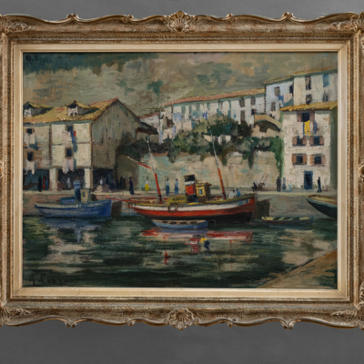 &quot;Puerto de San Sebastián&quot;  ROBERT LESGUES (Laburdi, 1912 - San Sebastián, 1982)