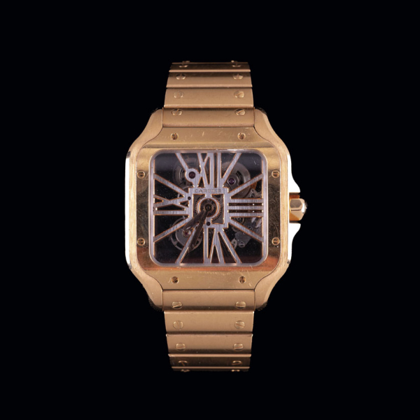 Reloj Cartier Santos Skeleton de oro