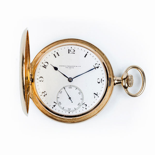 Reloj saboneta suizo, PATEK PHILIPPE & Cíe, en caja de oro amarillo 18 K 