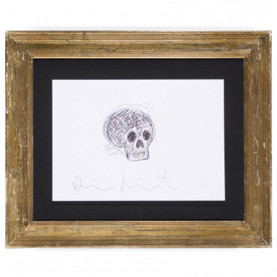 Damien Hirst. "Skull". Dibujo sobre papel. Firmado en la parte inferior.