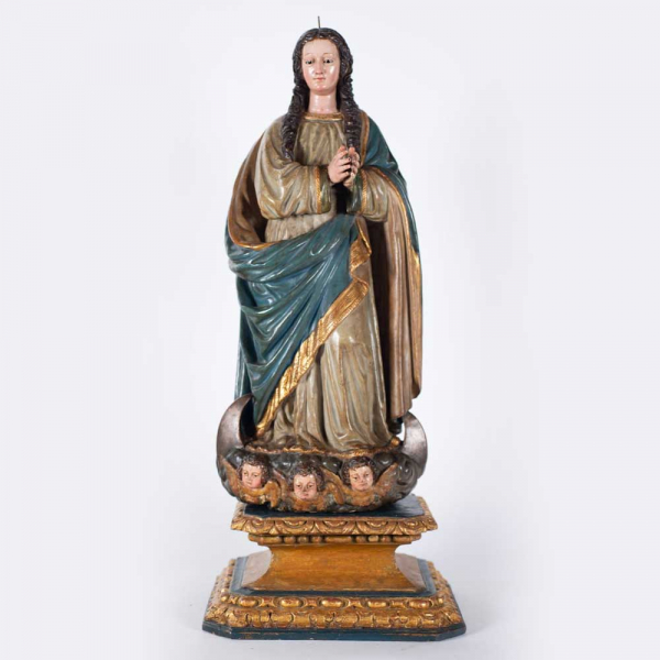 Inmaculada Concepción, siglo XVII, escuela colonial de La Real Audiencia de Quito, Actual Ecuador.