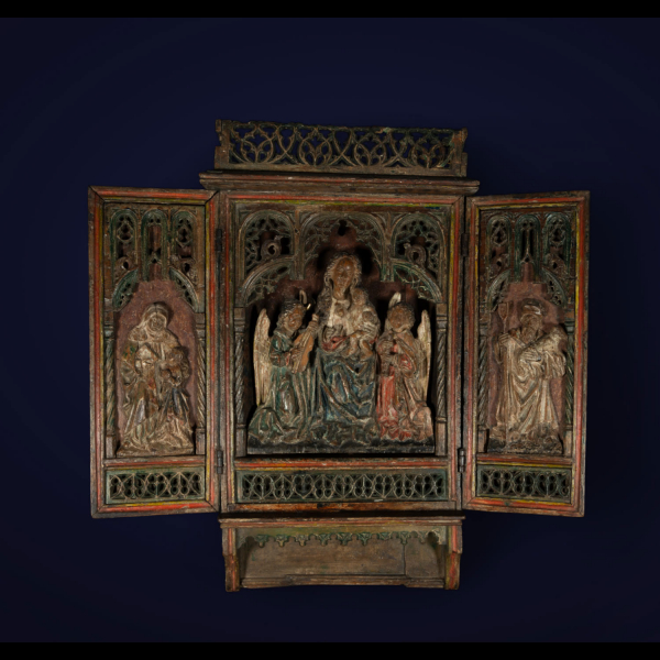 Muy Importante Altar portátil de Malinas del siglo XV, escuela Belga Gótica de mediados del siglo XV.