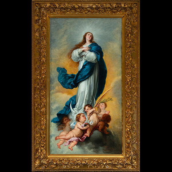 Copia de BARTOLOMÉ ESTEBAN MURILLO (Sevilla, 1617-1682) - La Inmaculada "de Aranjuez", siglo XIX, Firmado: "J. Garcia Ramos".