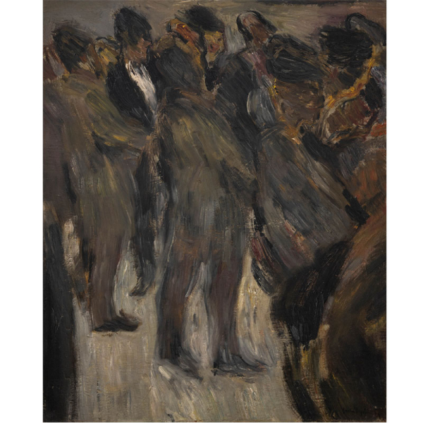 "El mercado en Bermeo"  IGNACIO GARCIA ERGUIN (Bilbao, 1934-2025) &Oacute;leo/Lienzo