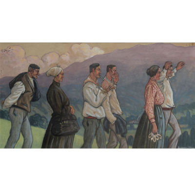 &quot;Camino a la Romería&quot;  Ángel Cabanas Oteiza (Guipúzcoa, 1875 - 1964) 