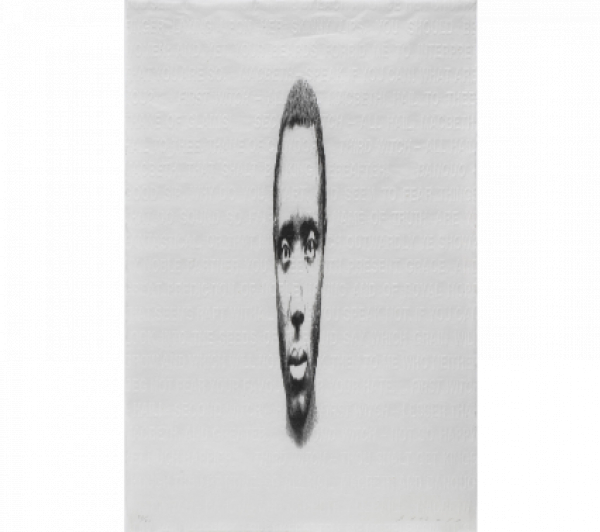 JAUME PLENSA (Barcelona, 1955)  Serie Anónimos V, 2005   Litografía y grabado sobre papel japonés.  100 x 70 cm.   Firmado y numerado: 26/30. 