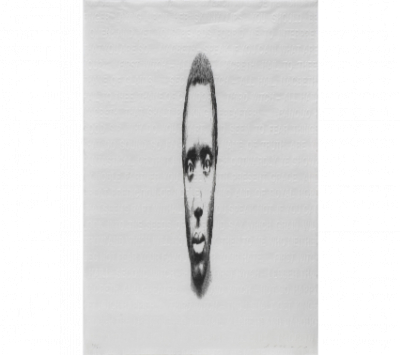JAUME PLENSA (Barcelona, 1955)  Serie Anónimos V, 2005   Litografía y grabado sobre papel japonés.  100 x 70 cm.   Firmado y numerado: 26/30. 