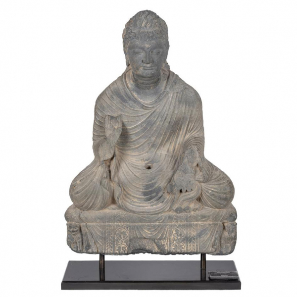 Estatua de Buda sedente. Greco-Budista Gandhara. Pakistán. Finales S. II.d.C.-Pricipios S. III d.C.